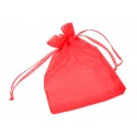 1x rot Organzasäckchen 12x9cm roter Organzabeutel - Schmuckzubehör Schmuckverpackung