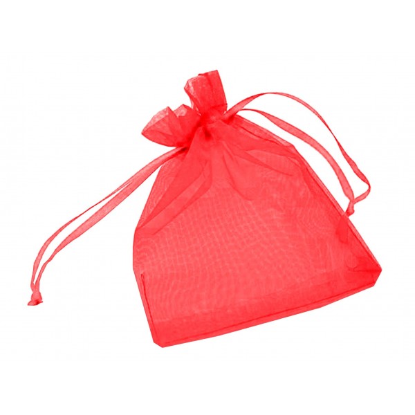 1x rot Organzasäckchen 12x9cm roter Organzabeutel - Schmuckzubehör Schmuckverpackung