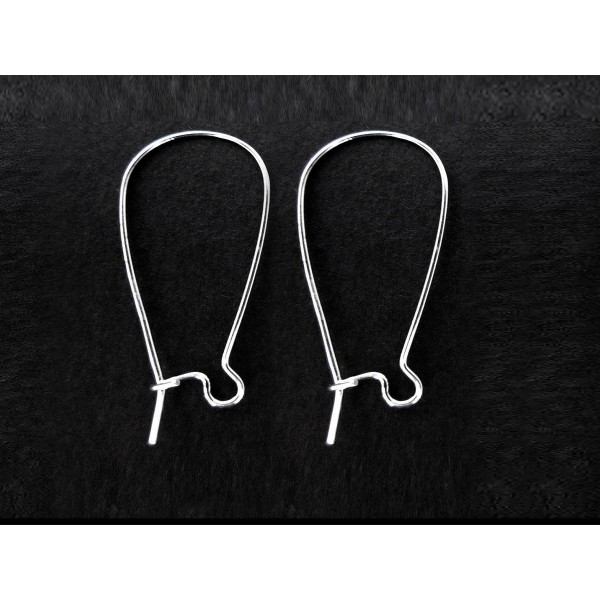 10x / 5 Paar Brisuren 15mm Ohrhaken Ohrfedern hellsilberfarben - Schmuckzubehör zum Ohrringe selbermachen