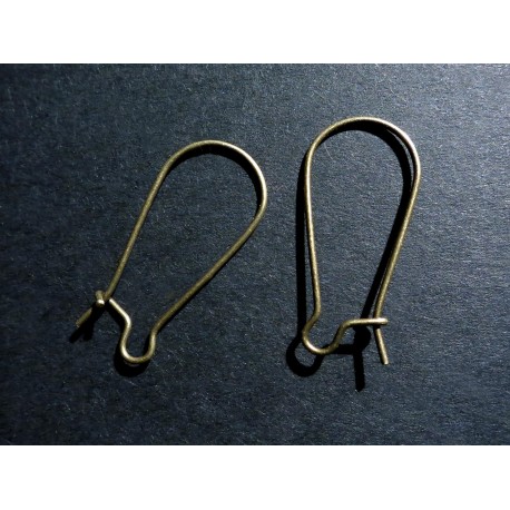 Leisure-Beads - 10x bronzefarben Brisuren 11x24mm Ohrhaken - Schmuckzubehör Ohrringe