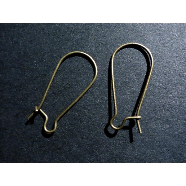 10x bronzefarben Brisuren 11x24mm Ohrhaken - Schmuckzubehör Ohrringe - Leisure-Beads DIY