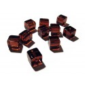 4x Braune 10x10mm Glas Würfel Perlen Cubes - Glasschmuck Schmuckzubehör