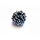 1x schwarz-silber Shamballa 14mm silber Strass Perle - Schmuckzubehör Shamballa
