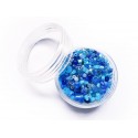 10g Mix aus blauen Rocailles im Döschen - Schmuckzubehör Rocailles
