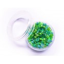 10g Mix aus grünen Rocailles im Döschen - Schmuckzubehör Rocailles