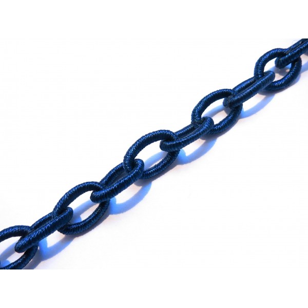 90cm blaue Stoffkette blaue Textile Gliederkette - Schmuckzubehör Gliederkette