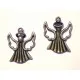 1x bronzefarben Weihnachtsengel Anhänger 26x21x4mm bronzefarbener Schmuckanhänger - Schmuckzubehör - Leisure-Beads DIY