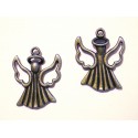 1x bronzefarben Weihnachtsengel Anhänger 26x21x4mm bronzefarbener Schmuckanhänger - Schmuckzubehör