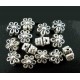 5x silber Blume Metallperlen 7x5mm silberfarbener Spacer - Schmuckzubehör Metallperle