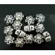 5x silber Blume Metallperlen 7x5mm silberfarbener Spacer - Schmuckzubehör Metallperle - Leisure-Beads DIY