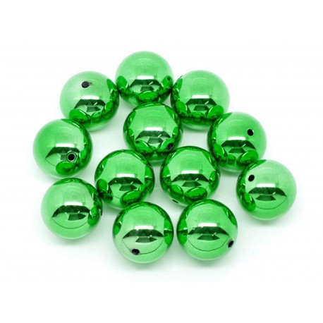 Leisure-Beads - 1x grüne Acryl Perle 20mm glatt Weihnachten - Schmuckzubehör
