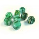 8 Stück Grüne Millefiori Perlen Würfel diagonal 7mm