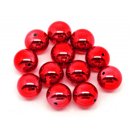 Leisure-Beads - 1x rote Acryl Perle 20mm rote Perle aus Acryl hochglanz Weihnachten - Schmuckzubehör