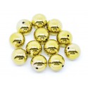 1x goldfarbene Acryl Perle 20mm glatt aus plattiertem Acryl - Schmuckzubehör