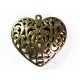 1x XXL-Herz Anhänger ca. 65x62mm altgoldfarben bronzefarbener Schmuckanhänger - Schmuckzubehör - Leisure-Beads DIY