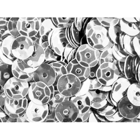 Leisure-Beads - 23g hellsilberfarben Schüssel Pailletten 6mm runde Cup silberfarben Pailletten - Bastelbedarf Pailletten