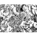 23g hellsilberfarben Schüssel Pailletten 6mm runde Cup silberfarben Pailletten - Bastelbedarf Pailletten