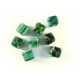 8 Grüne Millefiori Perlen Würfel 7mm bzw. diagonal 12mm