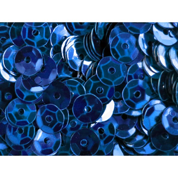 23g dunkelblaue Schüssel Pailletten 6mm runde Cup blaue Pailletten - Bastelbedarf Pailletten - Leisure-Beads DIY