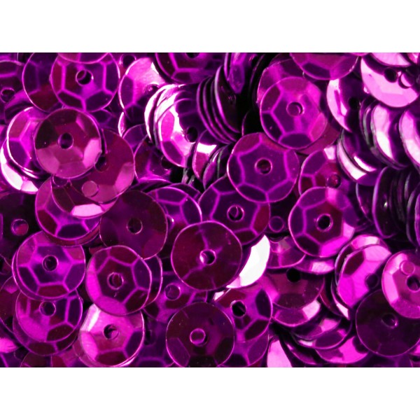 23g pink Schüssel Pailletten 6mm runde Cup fuchsia Pailletten - Bastelbedarf Pailletten - Leisure-Beads DIY
