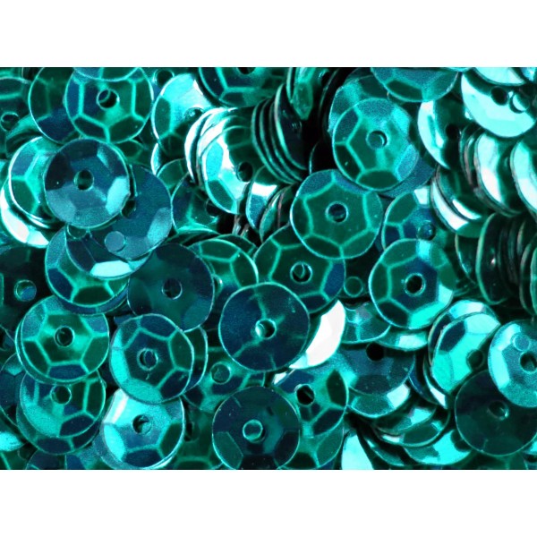 23g türkis Schüssel Pailletten 6mm runde Cup türkis Pailletten - Bastelbedarf Pailletten