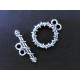 1x doppel Knebelverschluss Ring 18x15mm silberfarben Toggle - Schmuckzubehör Schmuckverschluss