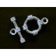 5x Acryl Knebelverschluss Ring 15mm silberfarben Toggle - Schmuckzubehör Schmuckverschluss
