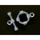 5x Acryl Knebelverschluss Ring 15mm silberfarben Toggle - Schmuckzubehör Schmuckverschluss - Leisure-Beads DIY
