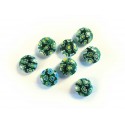 8x Grüne Millefiori Perlen rund Durchmesser 10 mm