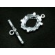 1x filigraner ovaler Knebelverschluss silberfarben Ringteil 25x17mm Toggle - Schmuckubehör Schmuckverschluss