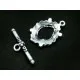 1x filigraner ovaler Knebelverschluss silberfarben Ringteil 25x17mm Toggle - Schmuckubehör Schmuckverschluss - Leisure-Beads DIY