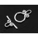 1x silber Knebelverschluss Ringteil 20x12mm silberfarbener Toggle - Schmuckzubehör Schmuckverschluss - Leisure-Beads DIY