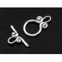 1x silberfarben Knebelverschluss Ringteil 20x12mm silberfarbener Toggle - Schmuckzubehör Schmuckverschluss