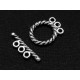 1x dreifach Knebelverschluss Ring 16x12mm silberfarben Toggle - Schmuckzubehör Schmuckverschluss