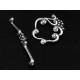 1x großer filigraner Knebelverschluss silberfarben Ringteil 26x24mm Toggle - Schmuckubehör Schmuckverschluss