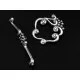 1x großer filigraner Knebelverschluss silberfarben Ringteil 26x24mm Toggle - Schmuckubehör Schmuckverschluss - Leisure-Beads DIY