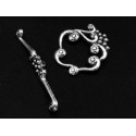 1x silberfarben Knebelverschluss Ring 26x24mm Toggle - Schmuckubehör Schmuckverschluss