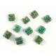 10x Grüne Millefiori Perlen quadratisch 10 x 10 mm - Leisure-Beads DIY