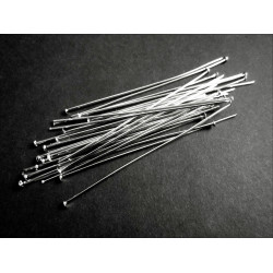 Leisure-Beads - 20 hellsilberfarben Nietstifte 60mm Kopfstifte - Schmuckzubehör
