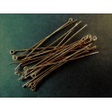 20 bronzefarbene Kettelstifte 30mm - Schmuckzubehör