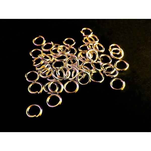 50x goldfarben Biegering 5mm x 0,8mm runder Bindering - Schmuckzubehör Biegering - Leisure-Beads DIY