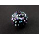 1x violett Shamballa 14mm Strass Perle mit AB-Effekt - Schmuckzubehör Shamballa