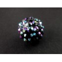 1x violett Shamballa 14mm Strass Perle mit AB-Effekt - Schmuckzubehör Shamballa