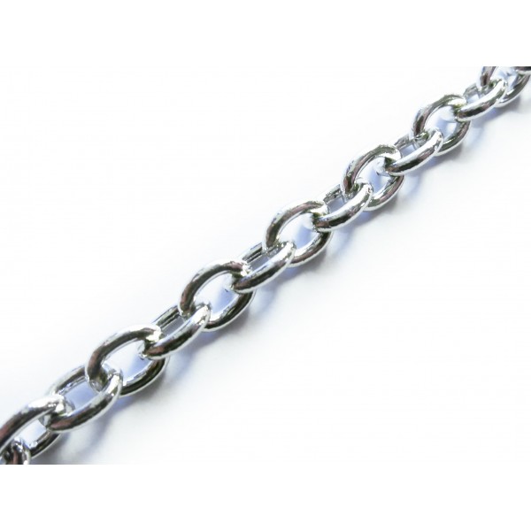 50cm silberfarbene Kette 7x5mm Gliederkette - Schmuckzubehör - Leisure-Beads DIY