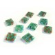 10 Grüne eckige Millefiori Glasperlen 10 x 10 mm