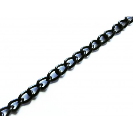 Leisure-Beads - 50cm schwarze Eisen Kette 4x3mm schwarze Gliederkette - Schmuckzubehör