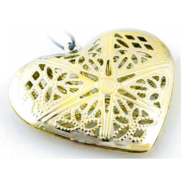 1x XXL goldfarben Herz Anhänger 69x59mm Schmuckanhänger - Schmuckzubehör - Leisure-Beads DIY