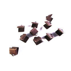 Leisure-Beads - 10x kupferfarbene Bandklemme 6mm kupferfarben - Schmuckzubehör