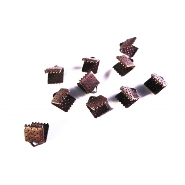 10x kupferfarbene Bandklemme 6mm kupferfarben - Schmuckzubehör - Leisure-Beads DIY