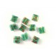 10x Grüne Millefiori Perlen quadratisch 8 x 8 mm